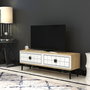 Hanah Home Yuka 120 Soporte para TV Roble Zafiro y Blanco